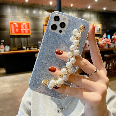 Glitter pearl bracelet phone case for samsung