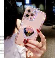 Rhinestone Love Makeup Mirror Phone Case For iphone