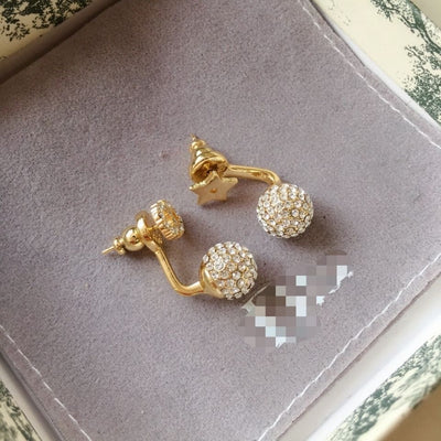 New full diamond ball micro-set earrings