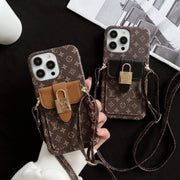 Body cross card hold leather phone case for iphone