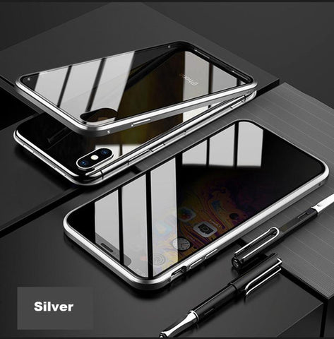 Magnetic tempered glass case