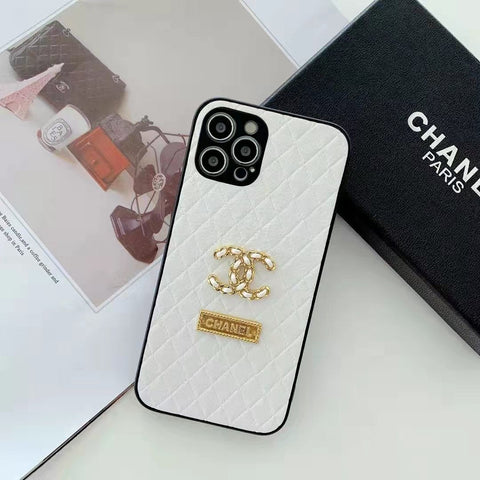 Luxury logo leather phone case For iphone