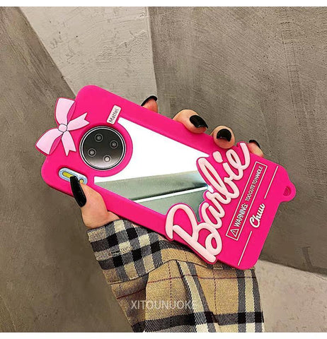 Cartoon makeup mirror phone case