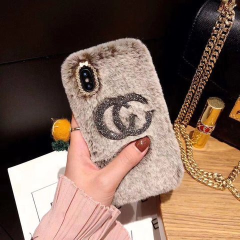 Fashion Rhinestone plush phone case