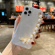 Glitter pearl bracelet phone case for samsung