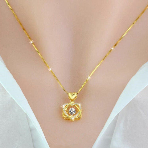 18k yellow gold necklace clavicle chain