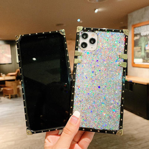 Shiny square bracket phone case