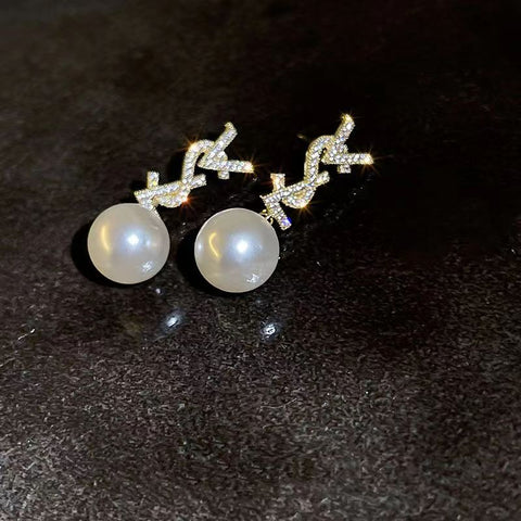 Small fragrant diamond pearl Earrings