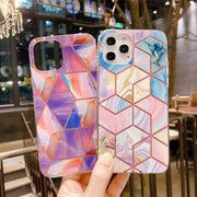 Glitter geometric fragment phone case