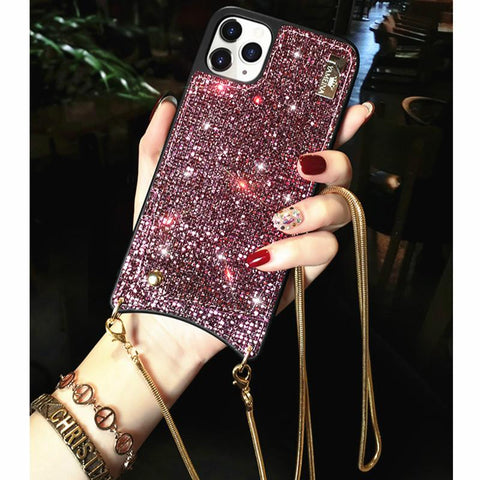 Glitter chain phone case