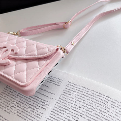 Luxury Body-cross card hold leather phone case for iphone