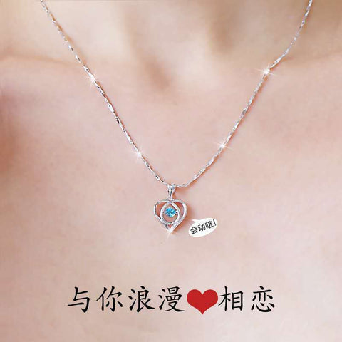 Female clavicle chain foot silver pendant does not fade.