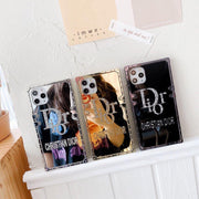 Rhinestone square mirror phone case