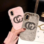 Fashion Rhinestone plush phone case