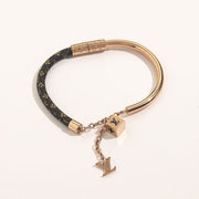 New Classic Old Flower V-shaped Leather Rope Bracelet