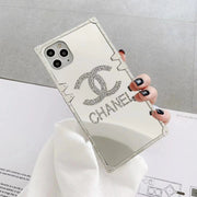 Rhinestone square mirror phone case