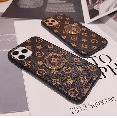 Luxury retro printed ring stand phone case