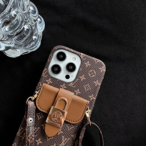 Body cross card hold leather phone case for iphone