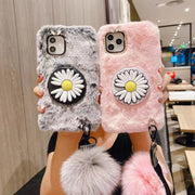 Makeup mirror plush phone case