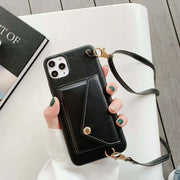 Leather Wallet Lanyard Phone Case