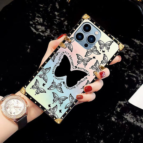 Luxury butterfly Square  Phone Case for iPhone