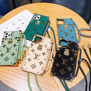 Electroplating square lanyard phone case