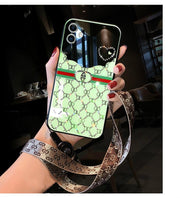 Luxury rhinestone makeup mirror phone case