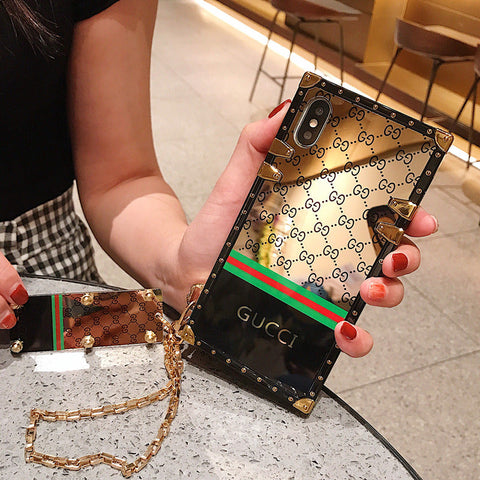 Bee square mirror phone case