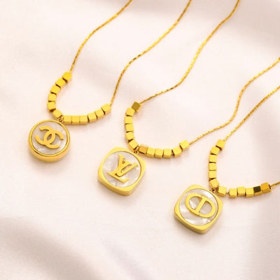 Fashion simple titanium steel gold-plated necklace