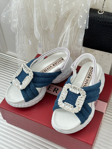 2023 Diamond Buckle Silk Sandals-S33