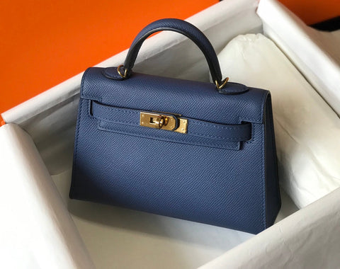 H e r m e s mini Kelly 19cm navy