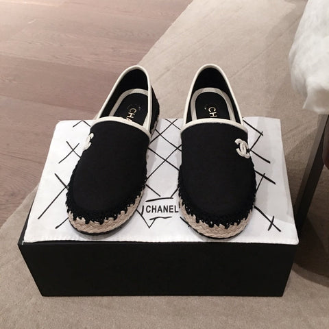 Chanel black espadrilles