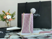 C h a n e l phone bag pink