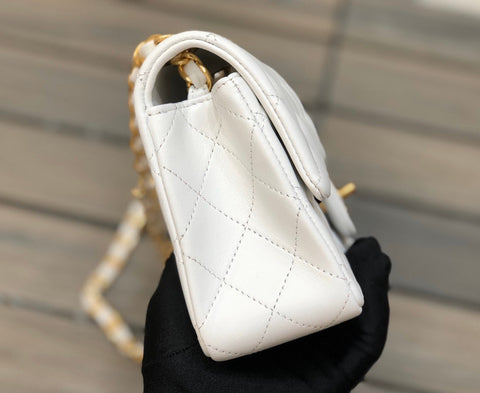 White handbag 20cm