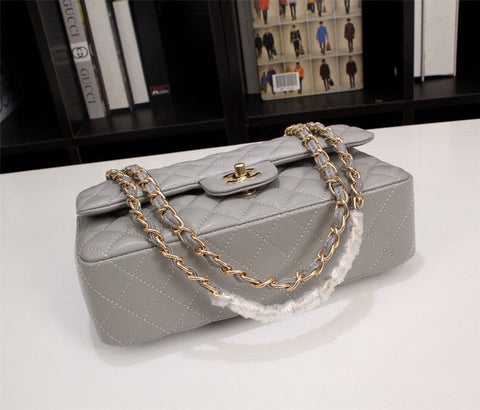 handbag gray gold or silver