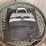 B hourglass silver 23cm handbag