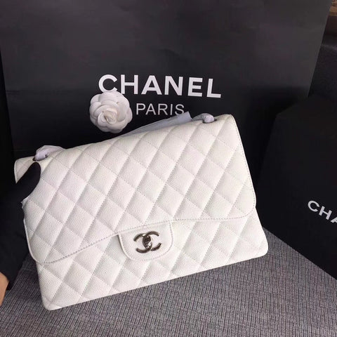 Chanel caviar white 30cm