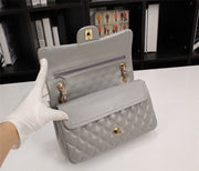 handbag gray gold or silver