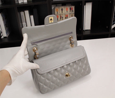 handbag gray gold or silver