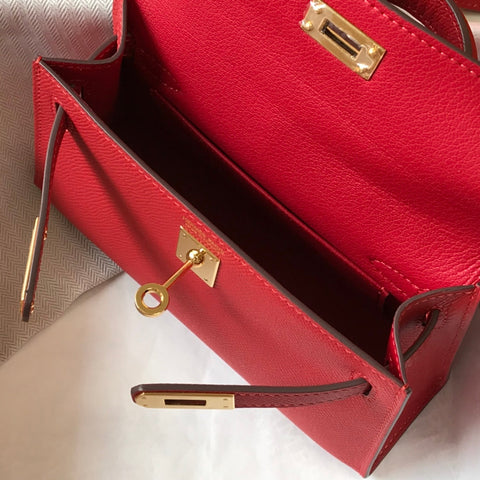 H e r m e s mini Kelly 19cm red