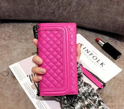 Luxury folding mirror wallet phone case