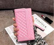 Luxury folding mirror wallet phone case