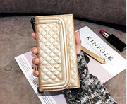 Luxury folding mirror wallet phone case