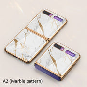 Luxury Pattern Tempered Glass Fold Case For Samsung Galaxy Z Flip