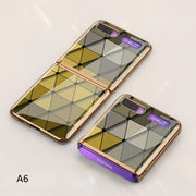 Luxury Pattern Tempered Glass Fold Case For Samsung Galaxy Z Flip