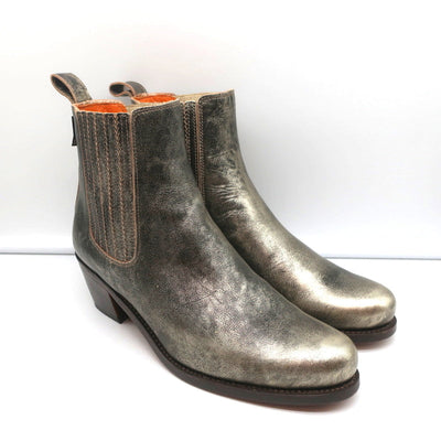 Penelope Chilvers Chelsea Boots Salva Antique Gold Metallic Leather Size 41